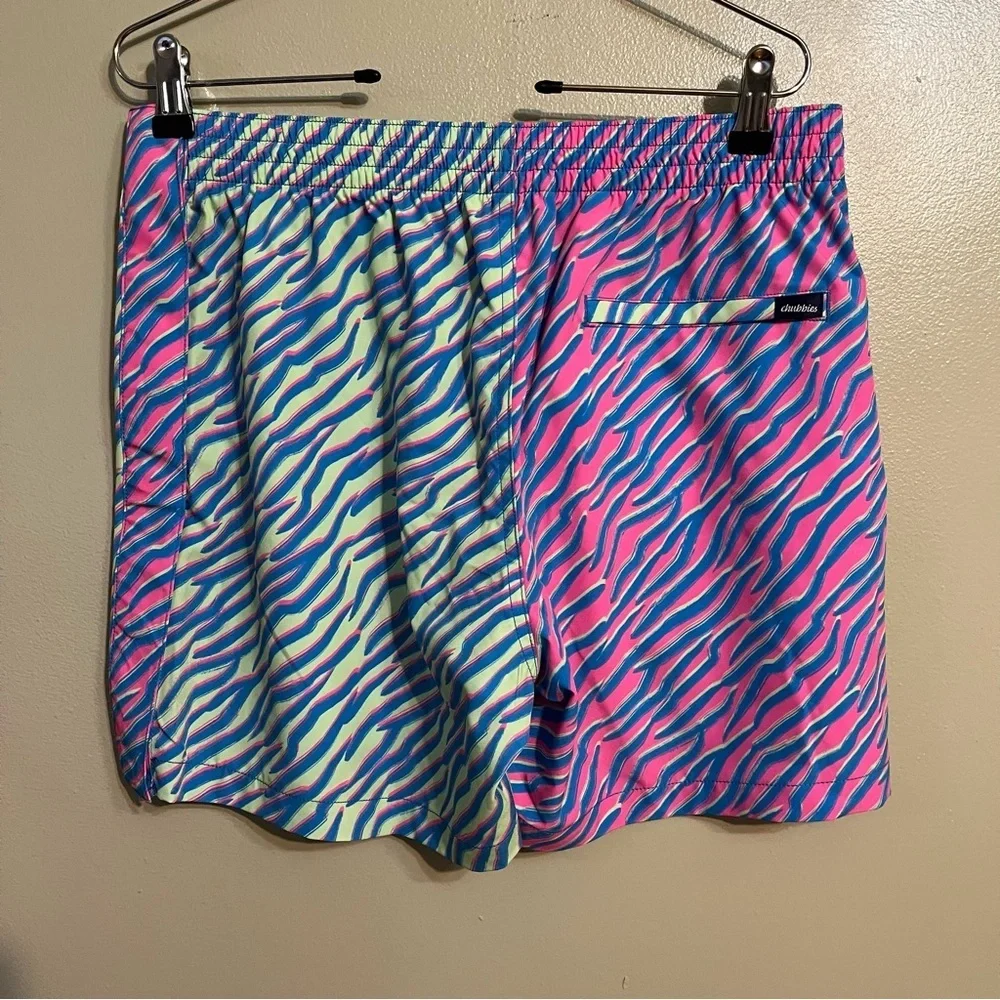 Chubbies Vibrant Zebra Print Swim Trunks Shorts 5.5” L